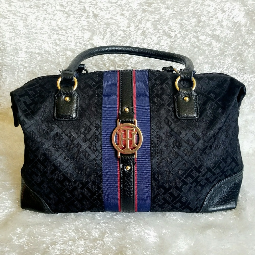 Tommy hilfiger jacquard canvas black bag